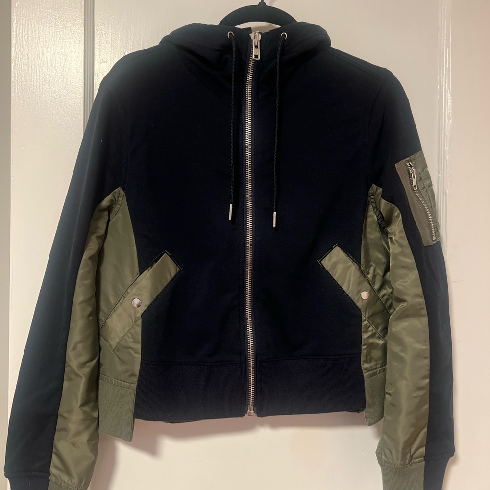CAbi Blake Bomber Navy and Olive Jacket